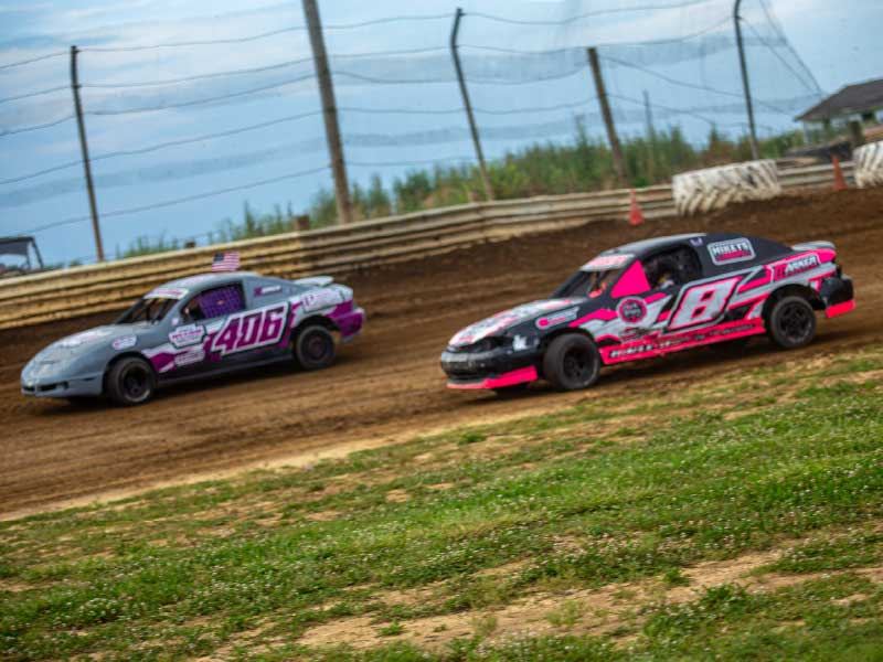 Compacts racing at 35 Raceway Park