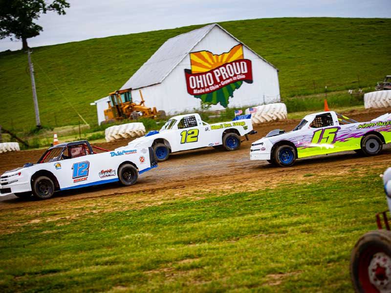 Super Dirt Trucks racing at 35 Raceway Park