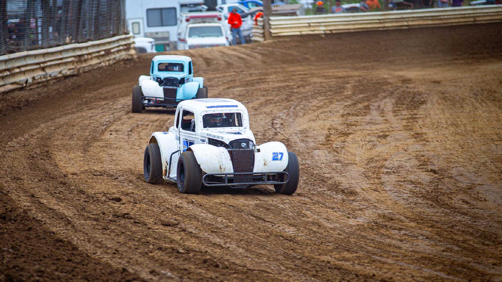 Vintage race car on the clay